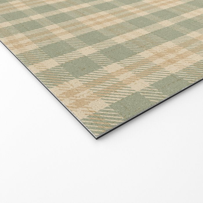 North Country Plaid - sage and light gold Welcome Mat Gallery Image 2