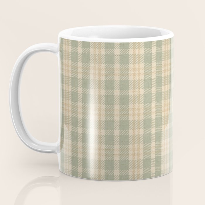 North Country Plaid - sage and light gold Coffee Mug Gallery Image 3