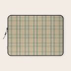 North Country Plaid - sage and light gold Laptop Sleeve Gallery Image 1