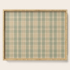 North Country Plaid - sage and light gold Serving Tray Gallery Image 1