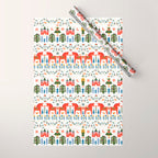 Scandinavian Fairytale - Green + Red Wrapping Paper Gallery Image 1