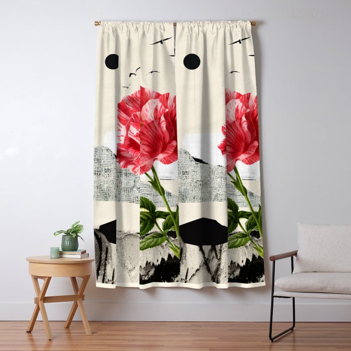 minimal collage/ landscape flower Window Curtain Gallery Image 5