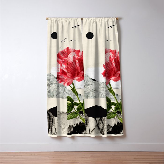 minimal collage/ landscape flower Window Curtain Gallery Image 3