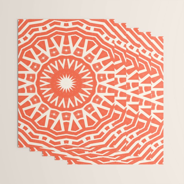 Red Sun Mandala Wrapping Paper Gallery Image 3