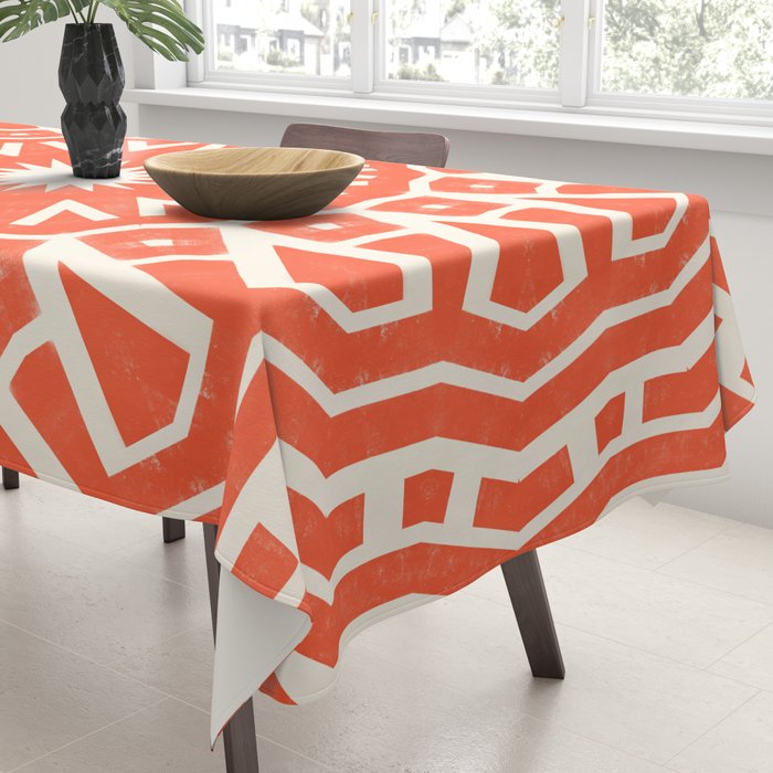 Red Sun Mandala Tablecloth Gallery Image 3