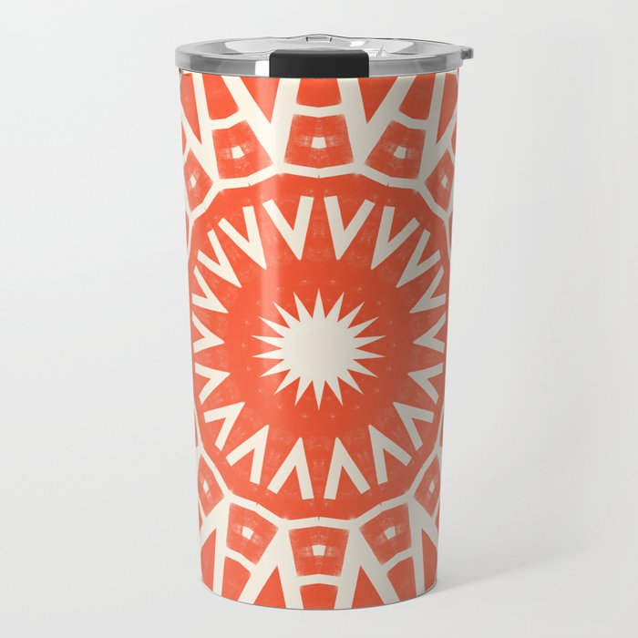 Red Sun Mandala Travel Mug Gallery Image 1