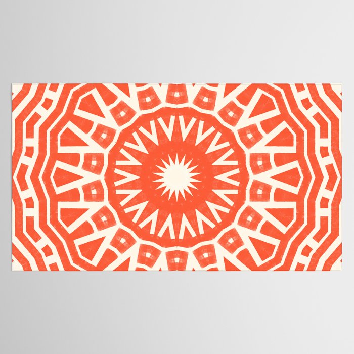 Red Sun Mandala Tablecloth Gallery Image 2