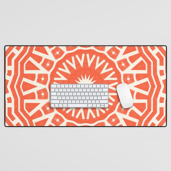 Red Sun Mandala Desk Mat Gallery Image 1