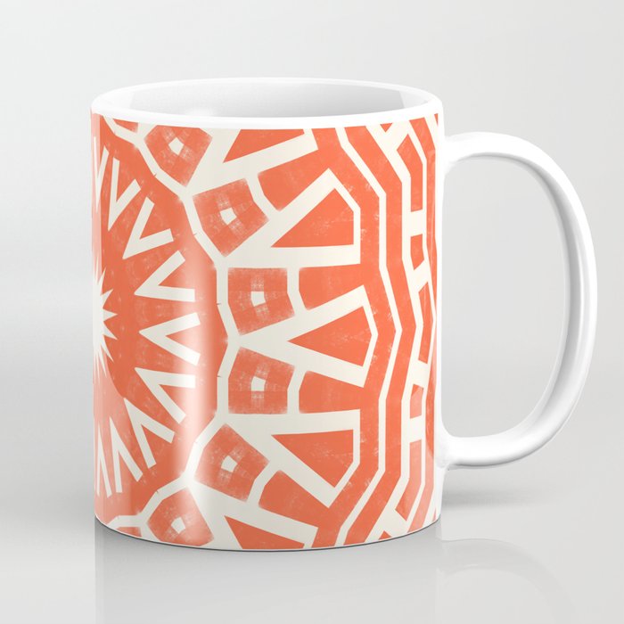 Red Sun Mandala Coffee Mug Gallery Image 1