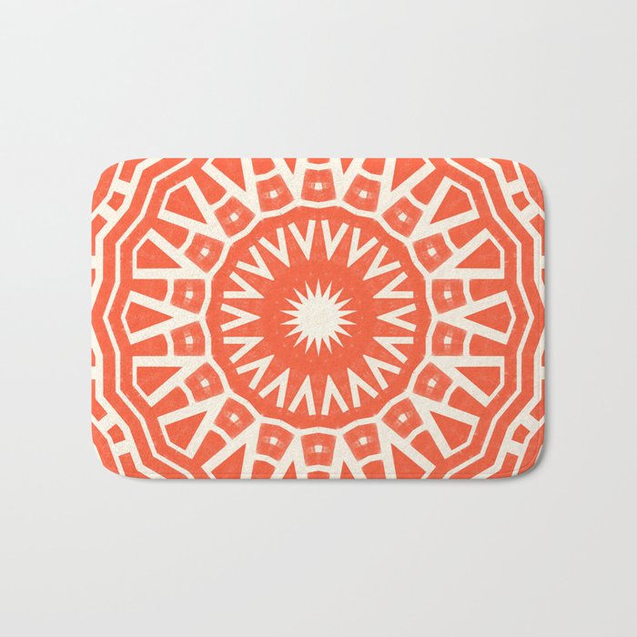 Red Sun Mandala Bath Mat Gallery Image 1