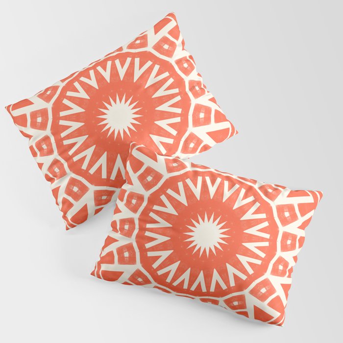 Red Sun Mandala Pillow Sham Gallery Image 1