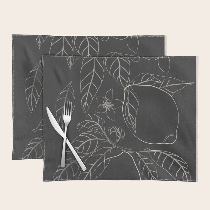 Lemons - Line Art 1 Placemat Gallery Image 1
