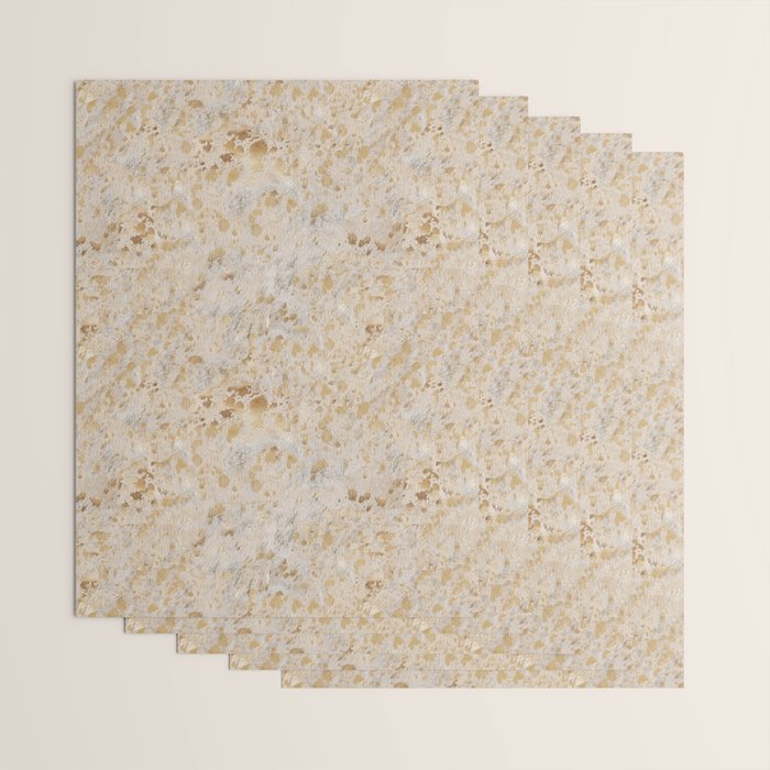 Gold cowhide Faux Cow Hide Metallic Print Wrapping Paper Gallery Image 3