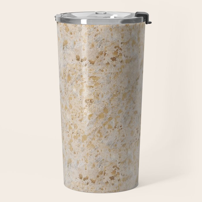 Gold cowhide Faux Cow Hide Metallic Print Travel Mug Gallery Image 2