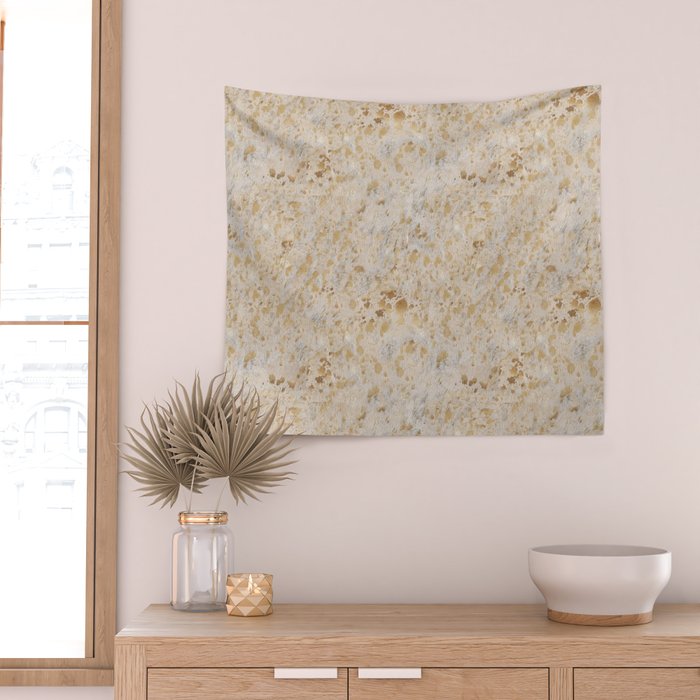 Gold cowhide Faux Cow Hide Metallic Print Wall Tapestry Gallery Image 2