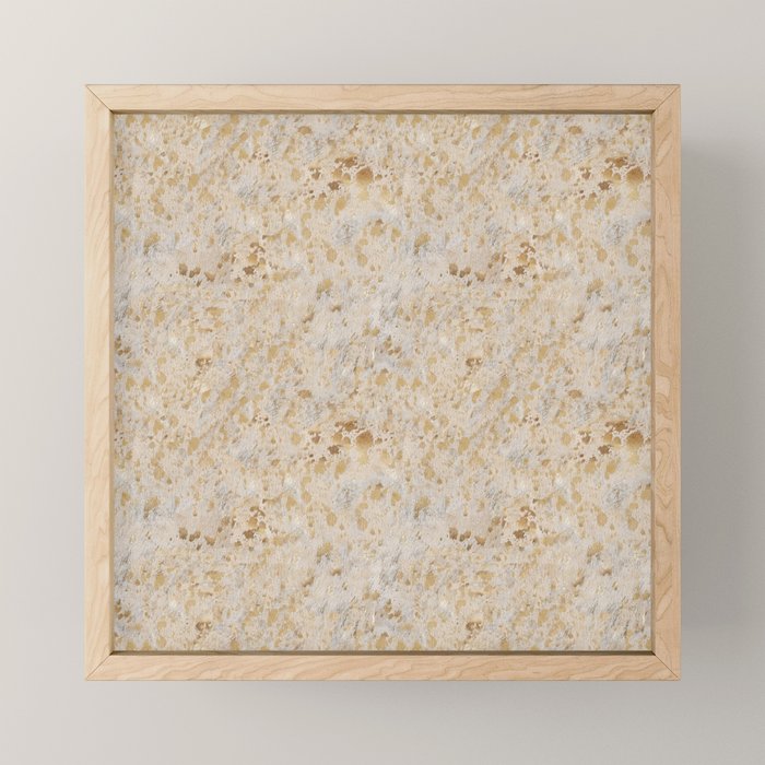 Gold cowhide Faux Cow Hide Metallic Print Mini Art Print Gallery Image 1