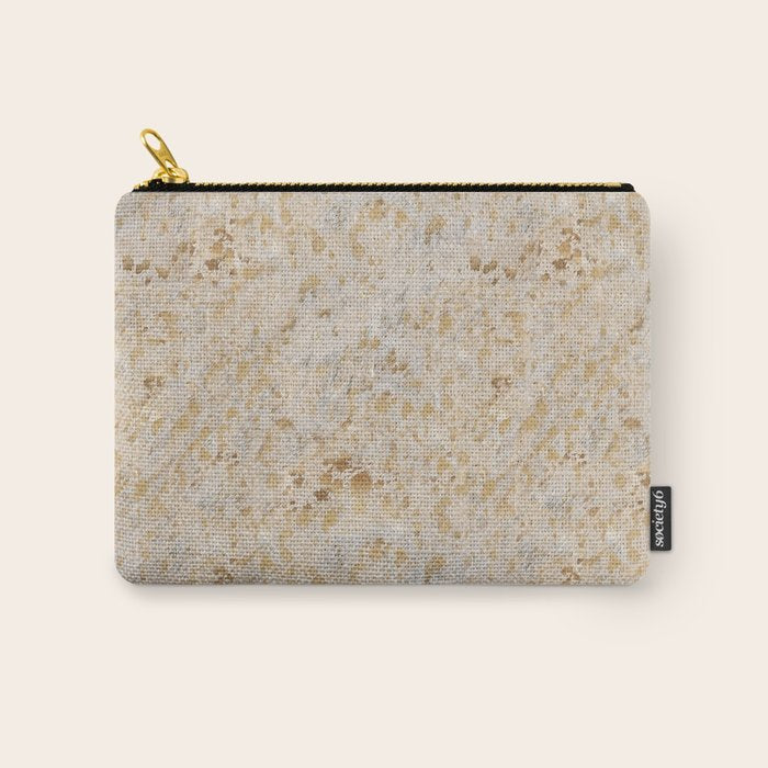 Gold cowhide Faux Cow Hide Metallic Print Carry All Pouch Gallery Image 1