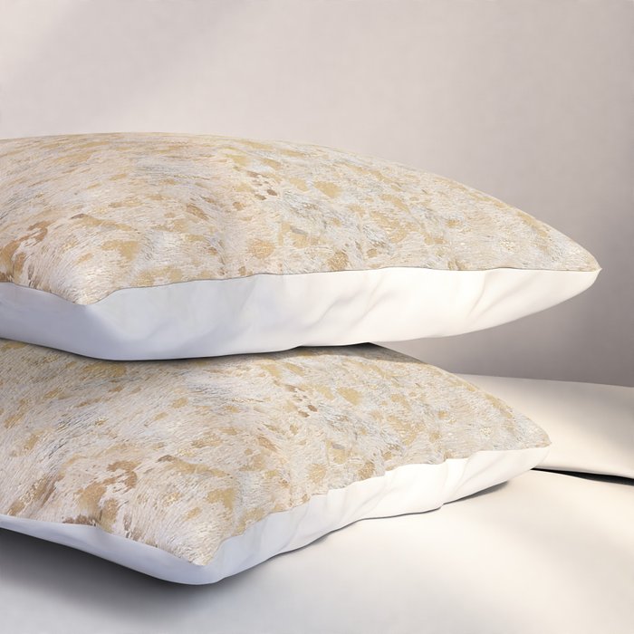 Gold cowhide Faux Cow Hide Metallic Print Pillow Sham Gallery Image 3