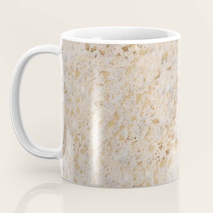 Gold cowhide Faux Cow Hide Metallic Print Coffee Mug Gallery Image 3