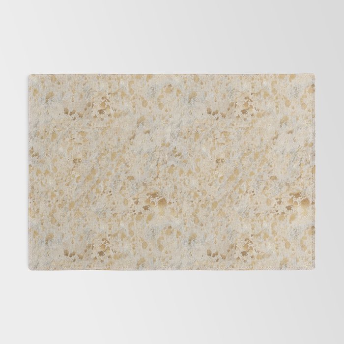 Gold cowhide Faux Cow Hide Metallic Print Rug Gallery Image 2
