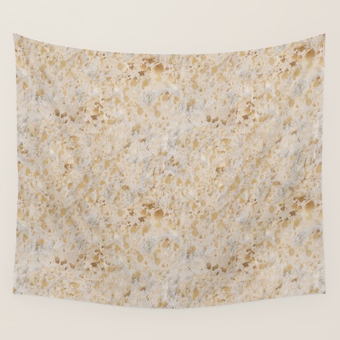 Gold cowhide Faux Cow Hide Metallic Print Wall Tapestry Gallery Image 4