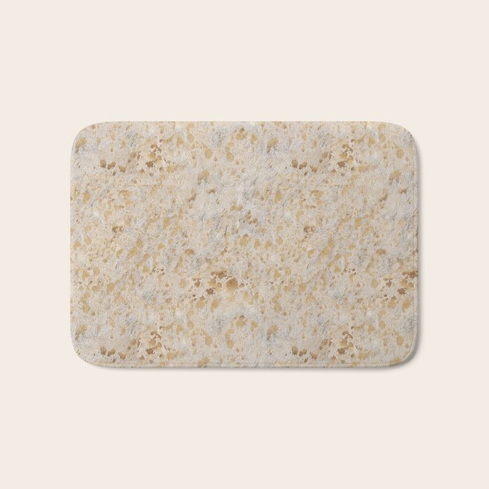 Gold cowhide Faux Cow Hide Metallic Print Bath Mat Gallery Image 1