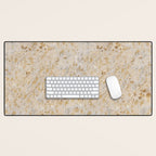 Gold cowhide Faux Cow Hide Metallic Print Desk Mat Gallery Image 1