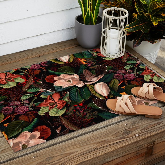 FLORAL AND BIRDS XIV Outdoor Rug Gallery Image 2