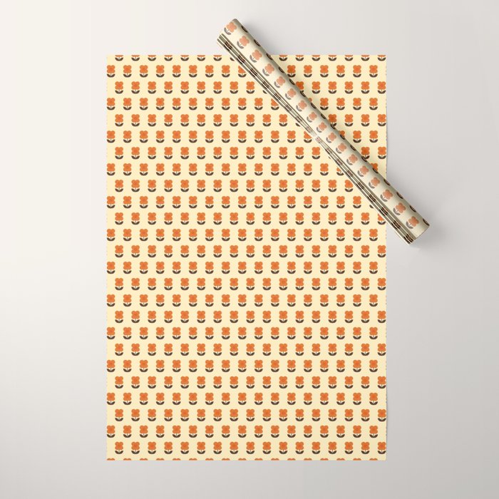 70s Flower Pattern #2 Wrapping Paper Gallery Image 1