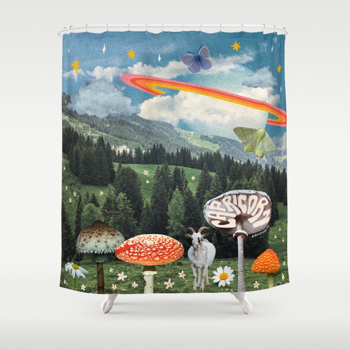Capricorn Collage Shower Curtain Gallery Image 1