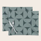 Bauhaus Mid Century Modern Geometric XI Earthy Green Placemat Gallery Image 1