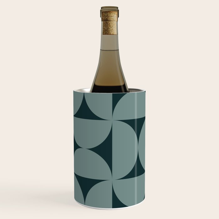 Bauhaus Mid Century Modern Geometric XI Earthy Green Wine Chiller Gallery Image 3