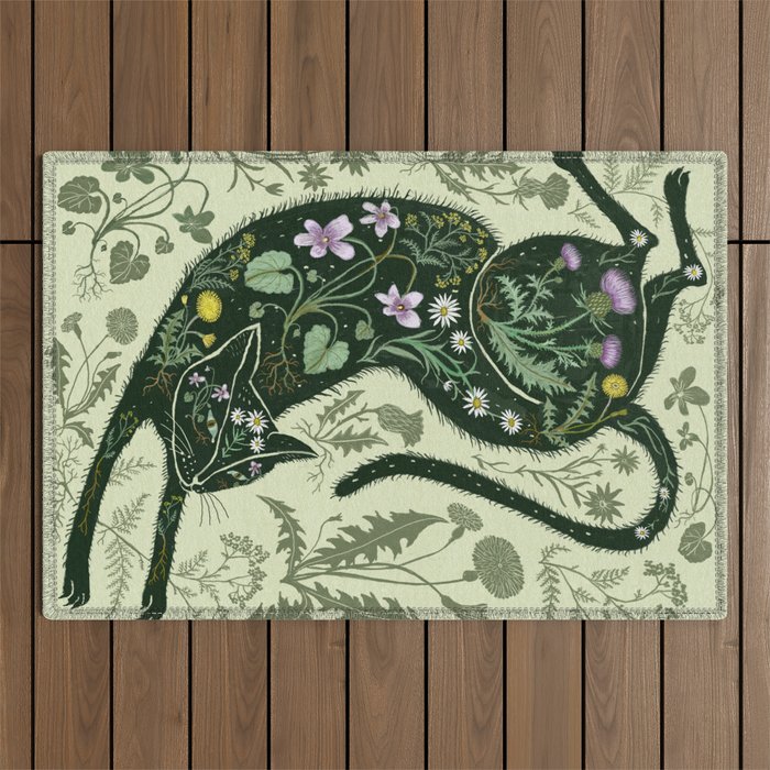 A Cat in the Wildflowers Outdoor Rug Gallery Image 1