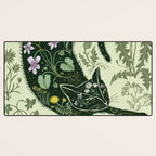 A Cat in the Wildflowers Desk Mat Gallery Image 3