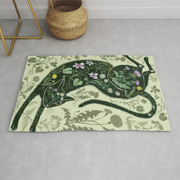 A Cat in the Wildflowers Rug Gallery Image 1