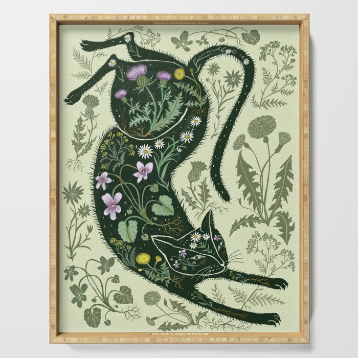 A Cat in the Wildflowers Serving Tray Gallery Image 1