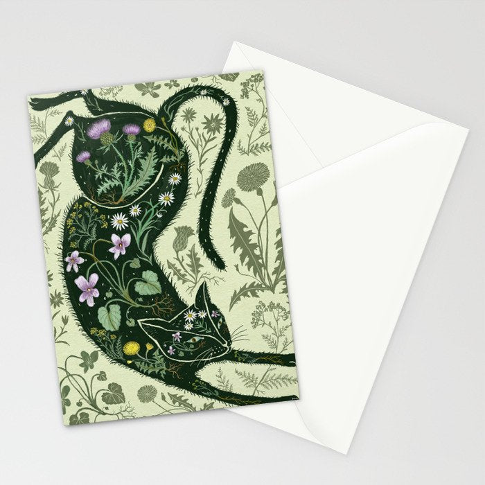 A Cat in the Wildflowers Stationery Card Gallery Image 2