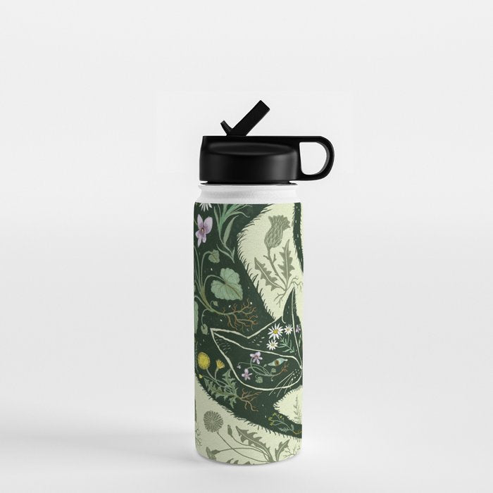 A Cat in the Wildflowers Water Bottle Gallery Image 1