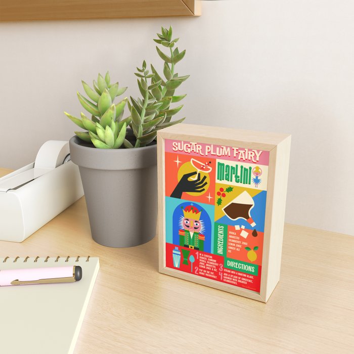 Sugar Plum Fairy Martini Holiday Cocktail Recipe Mini Art Print Gallery Image 2