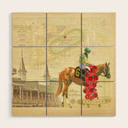 Artistic Kentucky Derby [vintage inspired] Map print Wood Wall Art Gallery Image 1