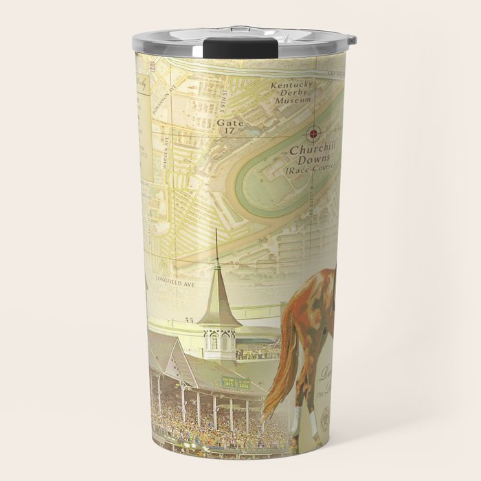 Artistic Kentucky Derby [vintage inspired] Map print Travel Mug Gallery Image 1