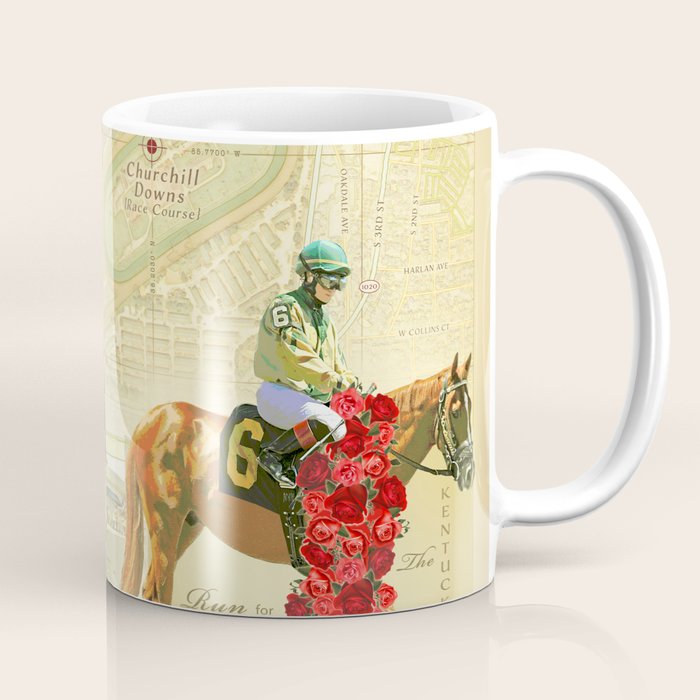 Artistic Kentucky Derby [vintage inspired] Map print Coffee Mug Gallery Image 1