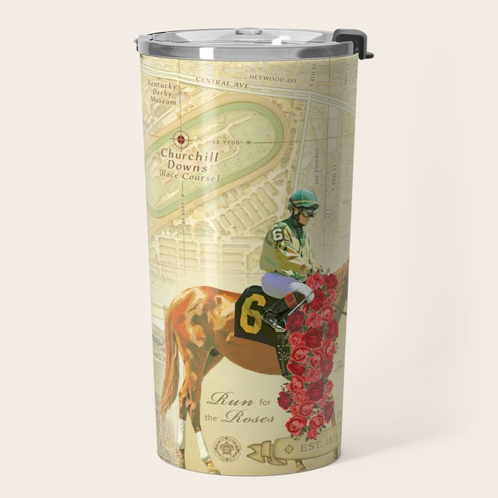 Artistic Kentucky Derby [vintage inspired] Map print Travel Mug Gallery Image 2
