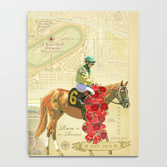 Artistic Kentucky Derby [vintage inspired] Map print Notebook Gallery Image 4
