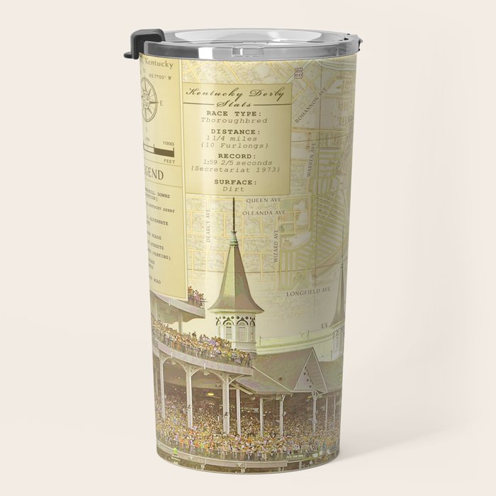 Artistic Kentucky Derby [vintage inspired] Map print Travel Mug Gallery Image 3