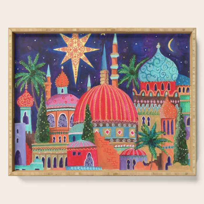 Starry night in Bethlehem Serving Tray Gallery Image 1