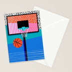 All Day - memphis art print, retro art print, 80s, basketball, basketball art print Stationery Card Gallery Image 2