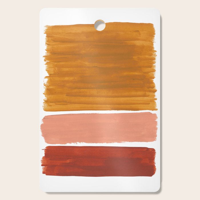 Rothko Minimalist Colorield Warm Earth Tone Yellow Ochre Clay Beige by Ejaaz Haniff Cutting Board Gallery Image 1
