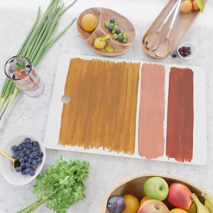 Rothko Minimalist Colorield Warm Earth Tone Yellow Ochre Clay Beige by Ejaaz Haniff Cutting Board Gallery Image 2