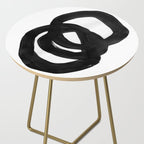 Black & White Minimalist Ink Tribal Mid Century Pattern Dark Painting Pattern Side Table Gallery Image 2